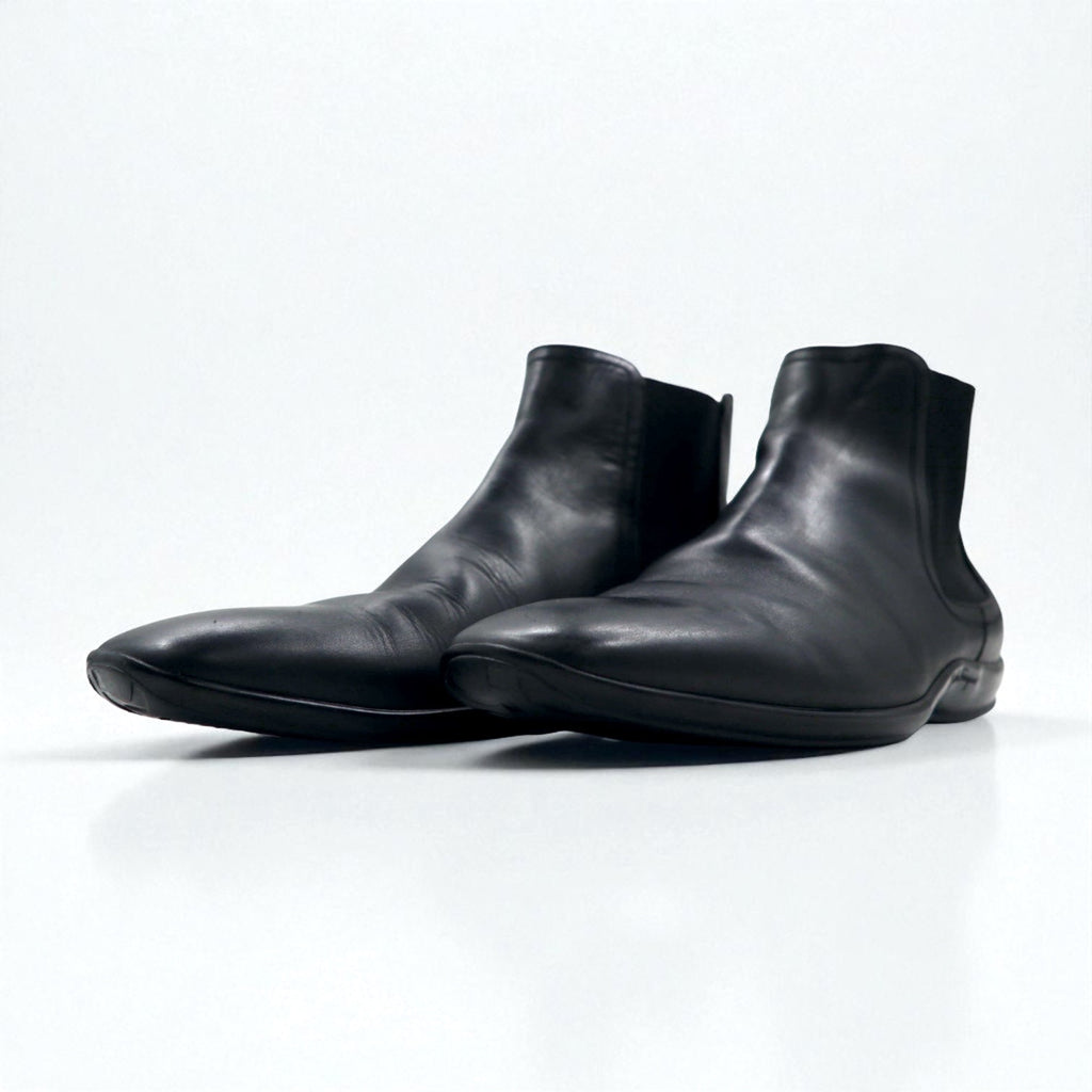 Salvatore Ferragamo stivaletti Chelsea boots con elastico laterale 27cm pelle nera VF 20202 D17 Made in Italy