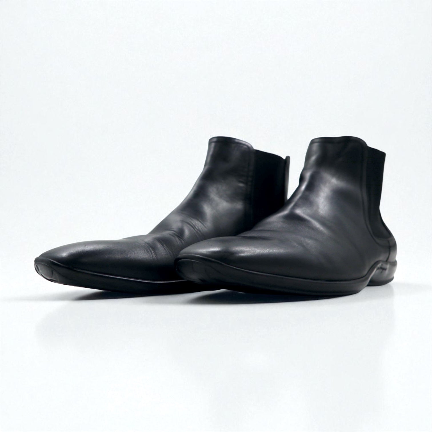 Salvatore Ferragamo stivaletti Chelsea boots con elastico laterale 27cm pelle nera VF 20202 D17 Made in Italy