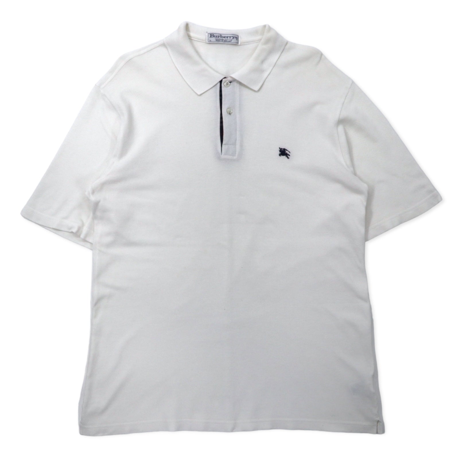 Burberrys Inghilterra Polo a maniche corte L Bianco Cotone Piquet Logo ricamato