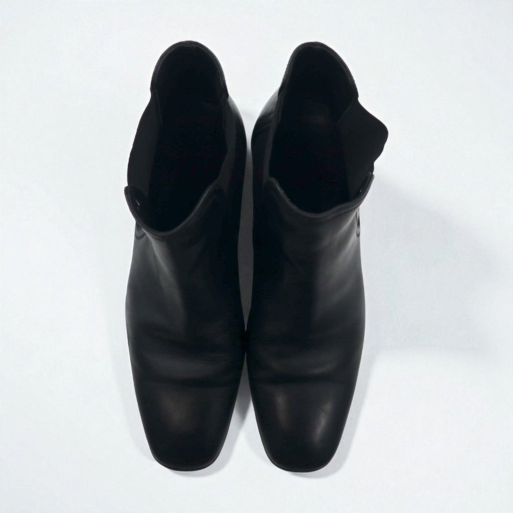 Salvatore Ferragamo stivaletti Chelsea boots con elastico laterale 27cm pelle nera VF 20202 D17 Made in Italy