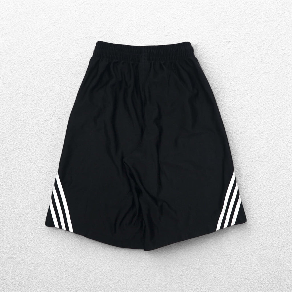Pantaloncini Adidas a 3 strisce, neri, taglia M, in poliestere, per basket/gioco