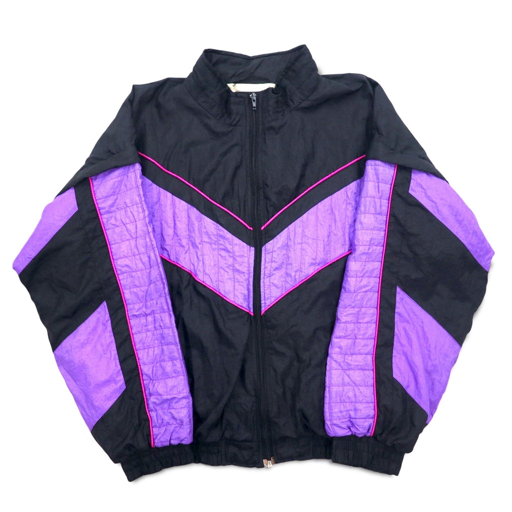 Giacca vintage in nylon anni '90, giacca da training, maglia sportiva, taglia M, nera, maniche staccabili