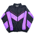 Giacca vintage in nylon anni '90, giacca da training, maglia sportiva, taglia M, nera, maniche staccabili