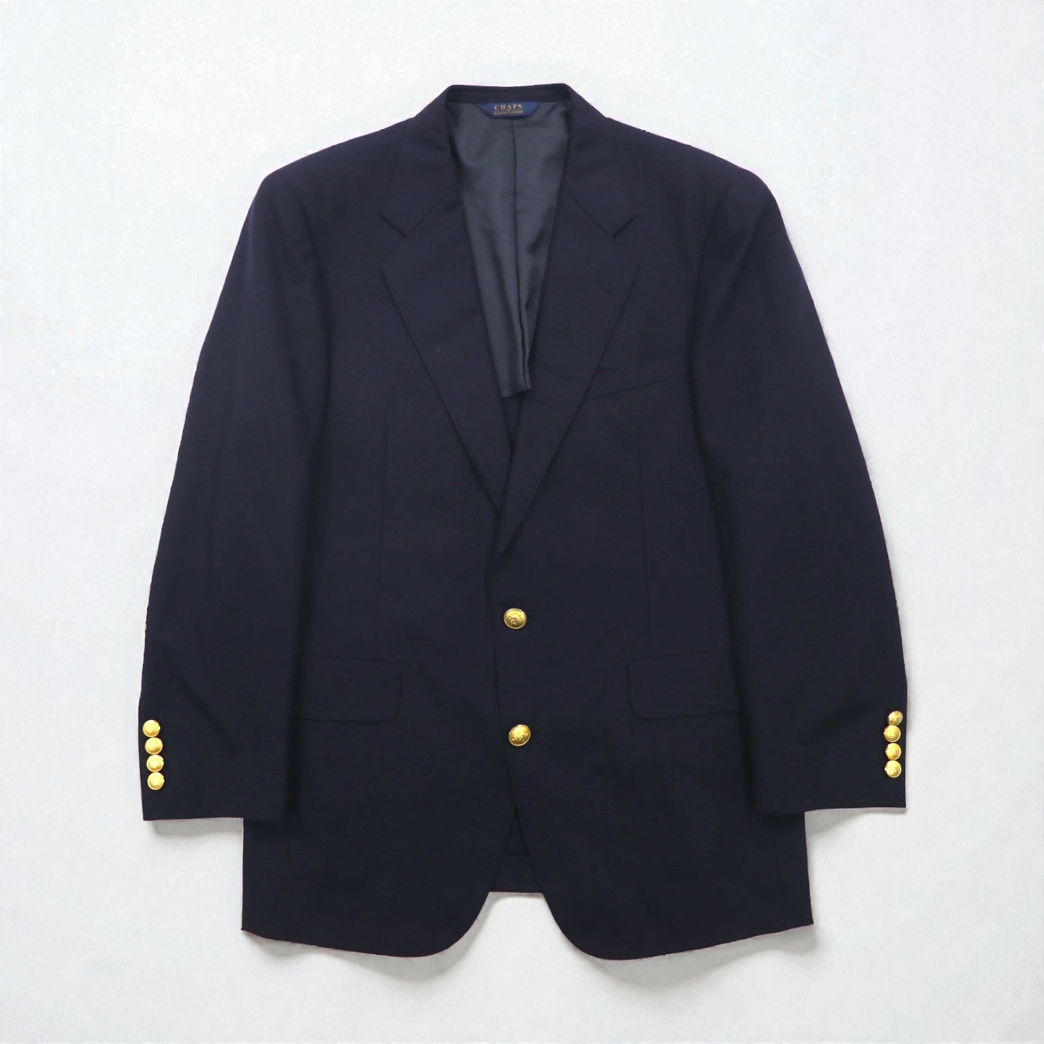 CHAPS Ralph Lauren 80年代 日本製 ブレザー テーラードジャケット M ネイビー ウール 紺ブレ 金ボタン