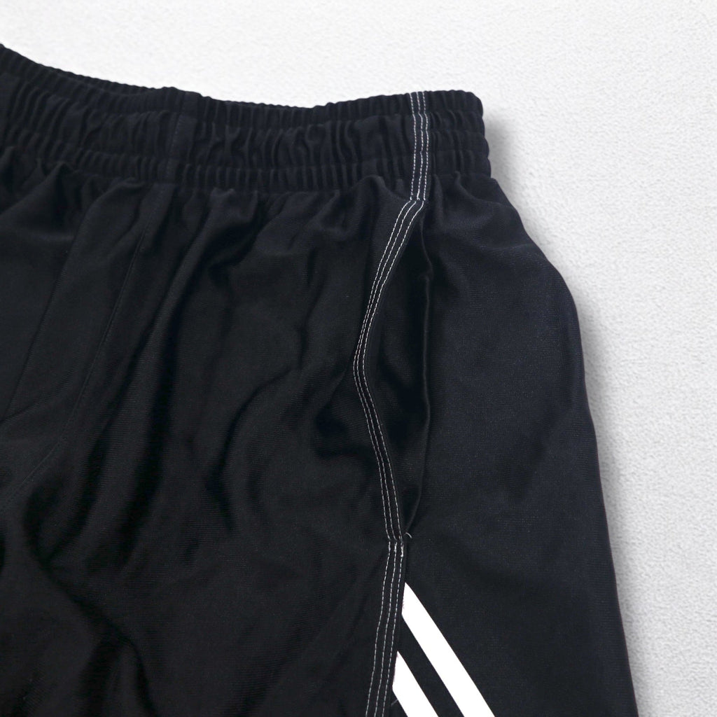 Pantaloncini Adidas a 3 strisce, neri, taglia M, in poliestere, per basket/gioco