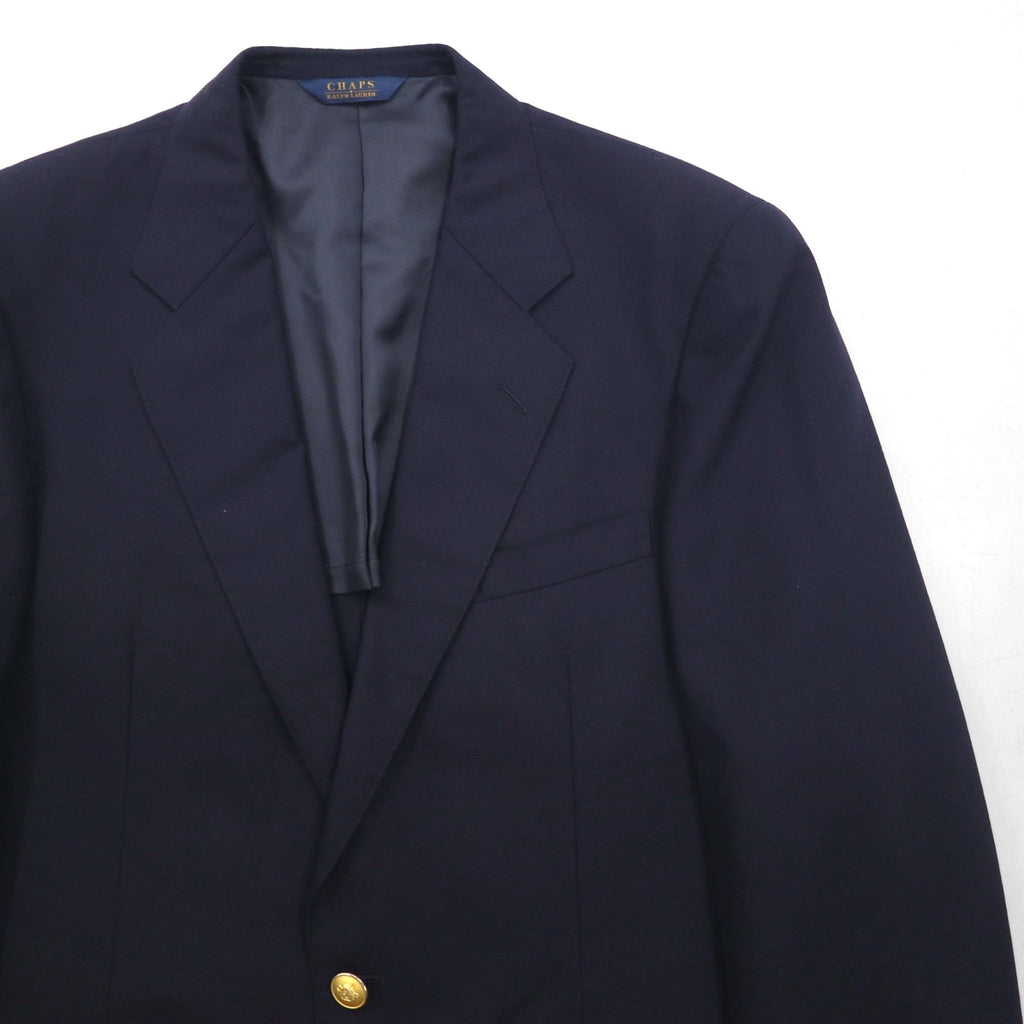 CHAPS Ralph Lauren 80年代 日本製 ブレザー テーラードジャケット M ネイビー ウール 紺ブレ 金ボタン
