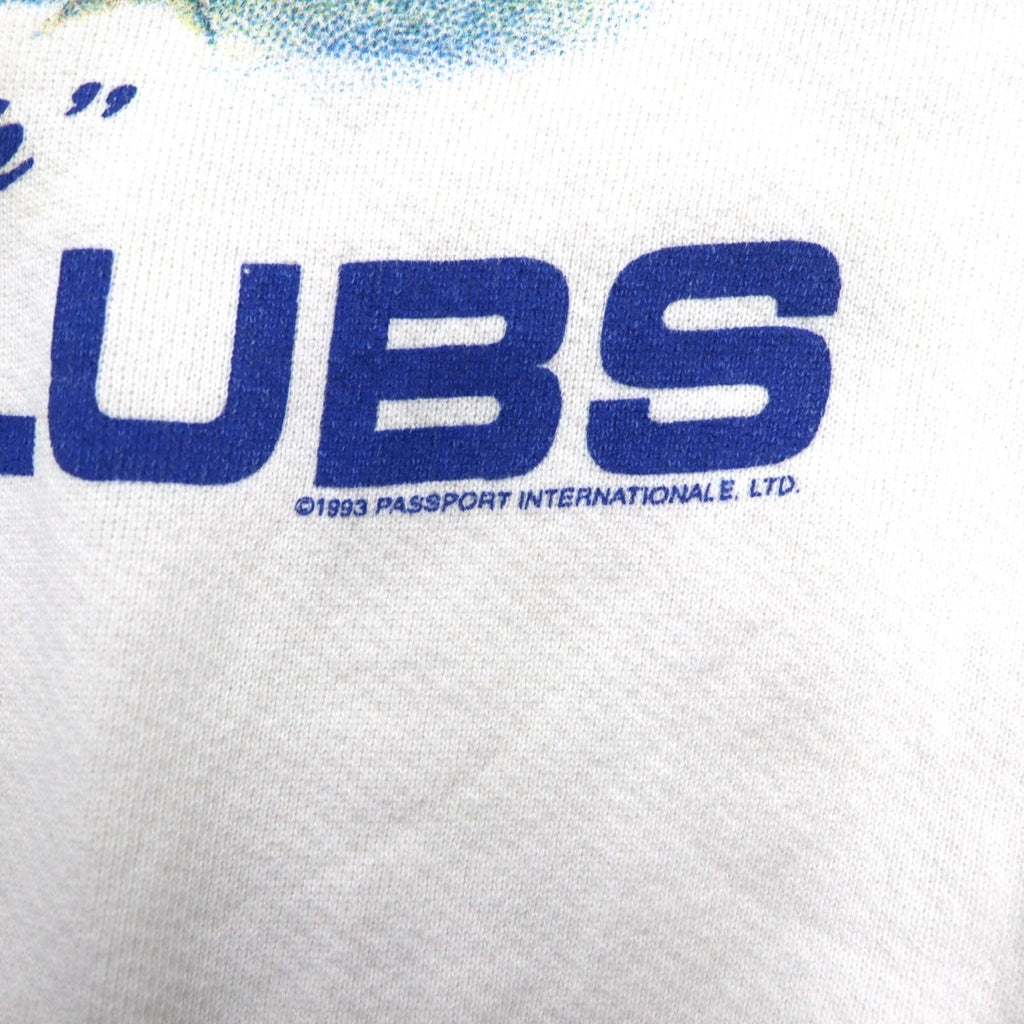 Anni '90, USA, THE PERFECTSHIRT COMPANY, felpa stampata con inserto a V sul collo, 2XL, bianca, felpata all'interno, KEEFE'S GOLF CLUBS