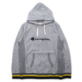 Champion リバースウィーブ REVERSE WEAVE リブライン プルオーバー パーカー M グレー スクリプトロゴ刺繍 C8-S103