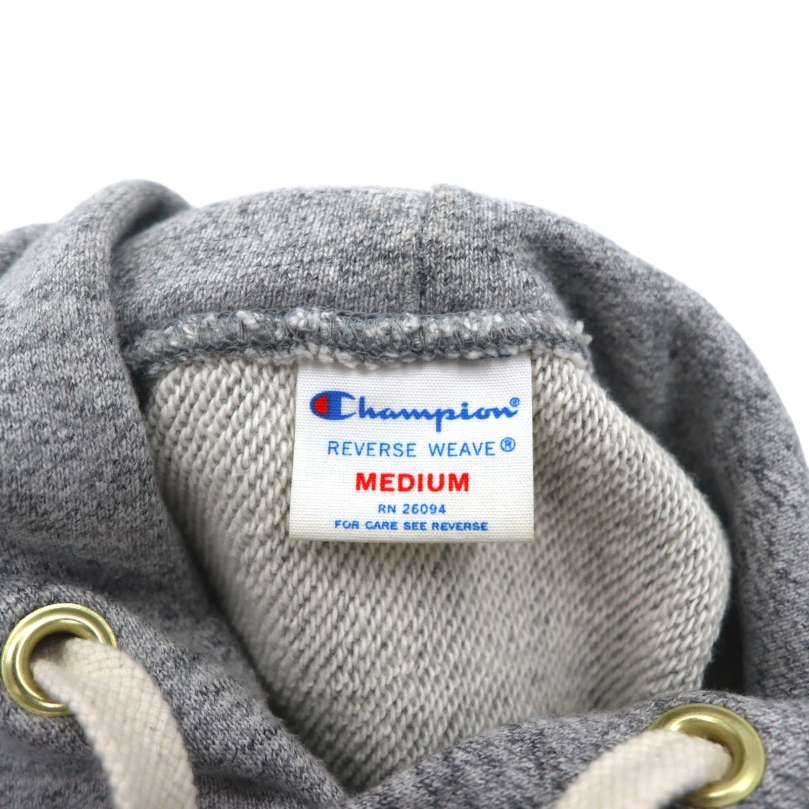 Champion Reverse Weave REVERSE WEAVE Felpa con cappuccio a pullover con bordi a costine M Grigio Ricamo logo script C8-S103