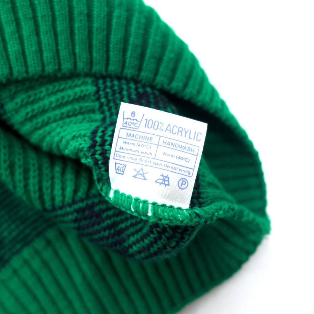 Maglione in lana Quill, anni '70, made in Ireland, a maglia grossa, taglia XL, verde, fantasia quadrifoglio, acrilico, oversize