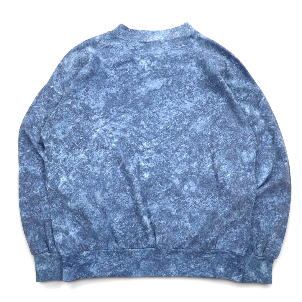 Felpa vintage anni '90, Made in USA, con piume, anni '90, felpa stone wash, taglia L, blu, ATLANTIC CITY