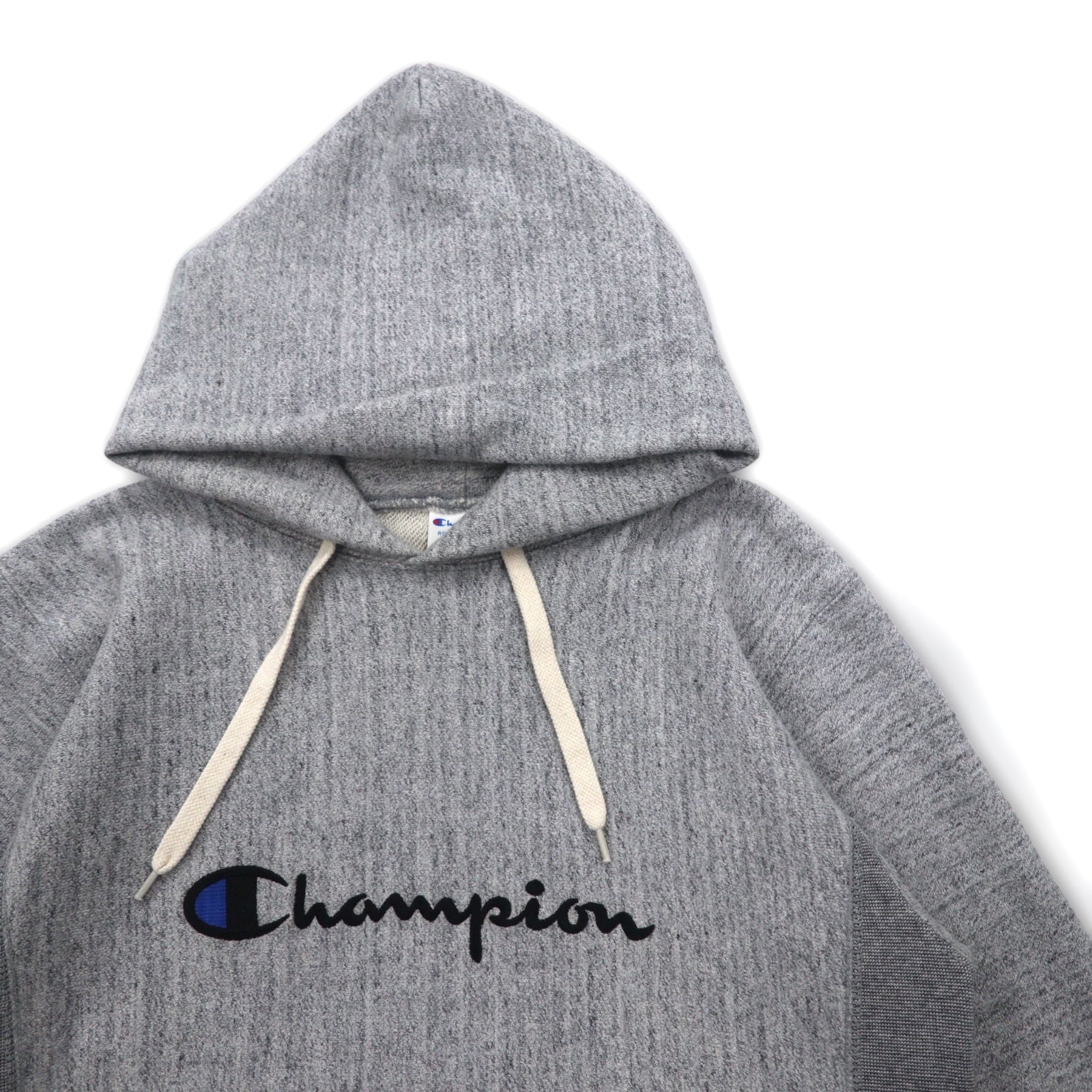 Champion Reverse Weave REVERSE WEAVE Felpa con cappuccio a pullover con bordi a costine M Grigio Ricamo logo script C8-S103