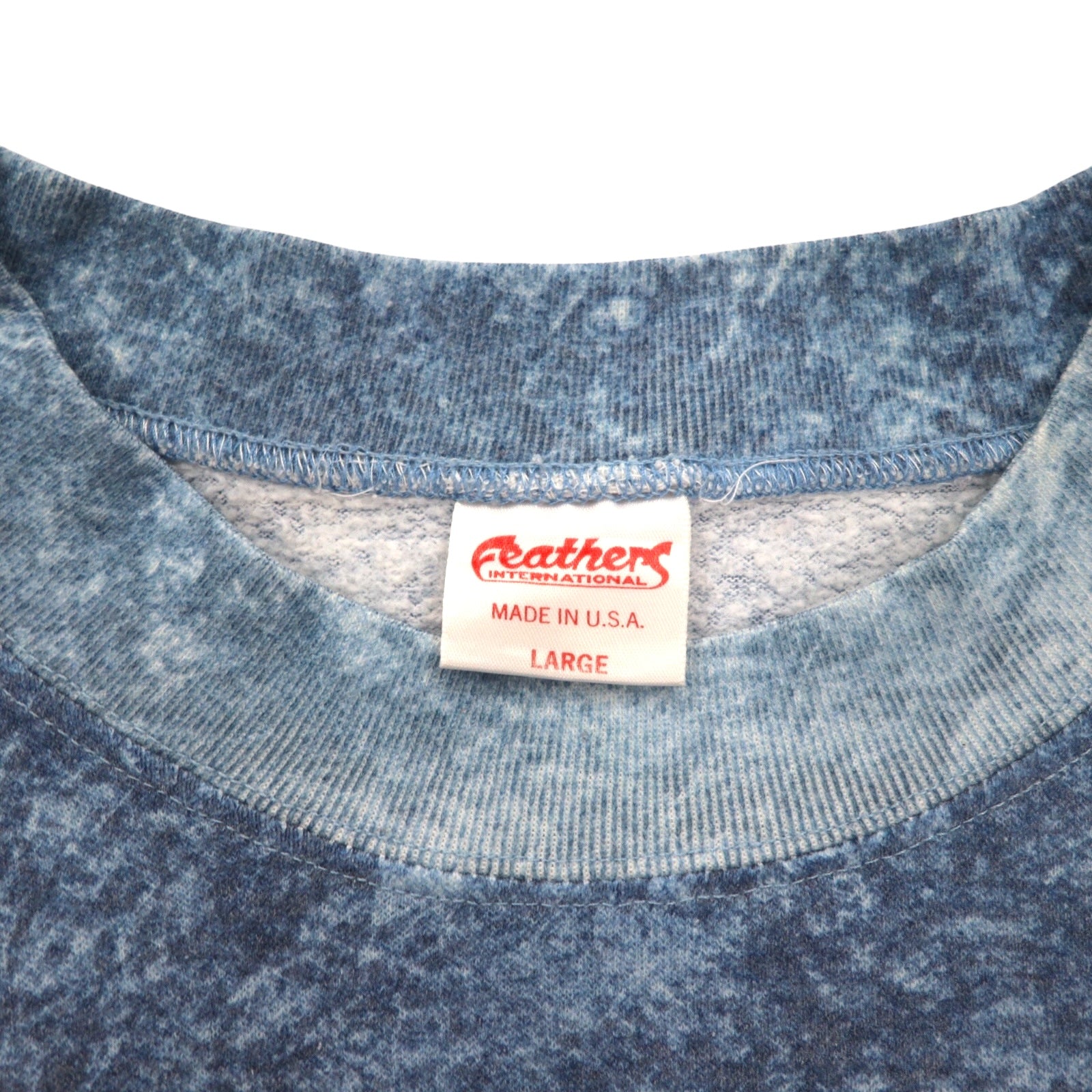 Felpa vintage anni '90, Made in USA, con piume, anni '90, felpa stone wash, taglia L, blu, ATLANTIC CITY