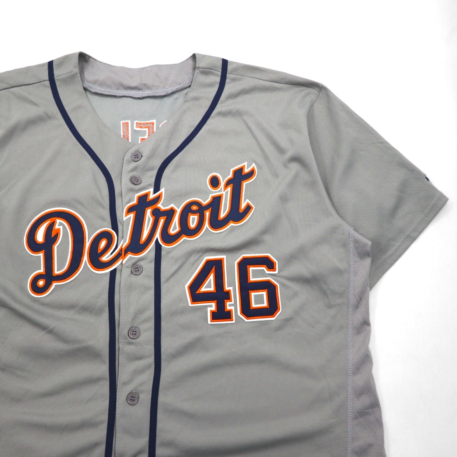 majestic USA MLB Maglia da baseball XL Grigio Detroit TIGERS Numerata FLEX BASE