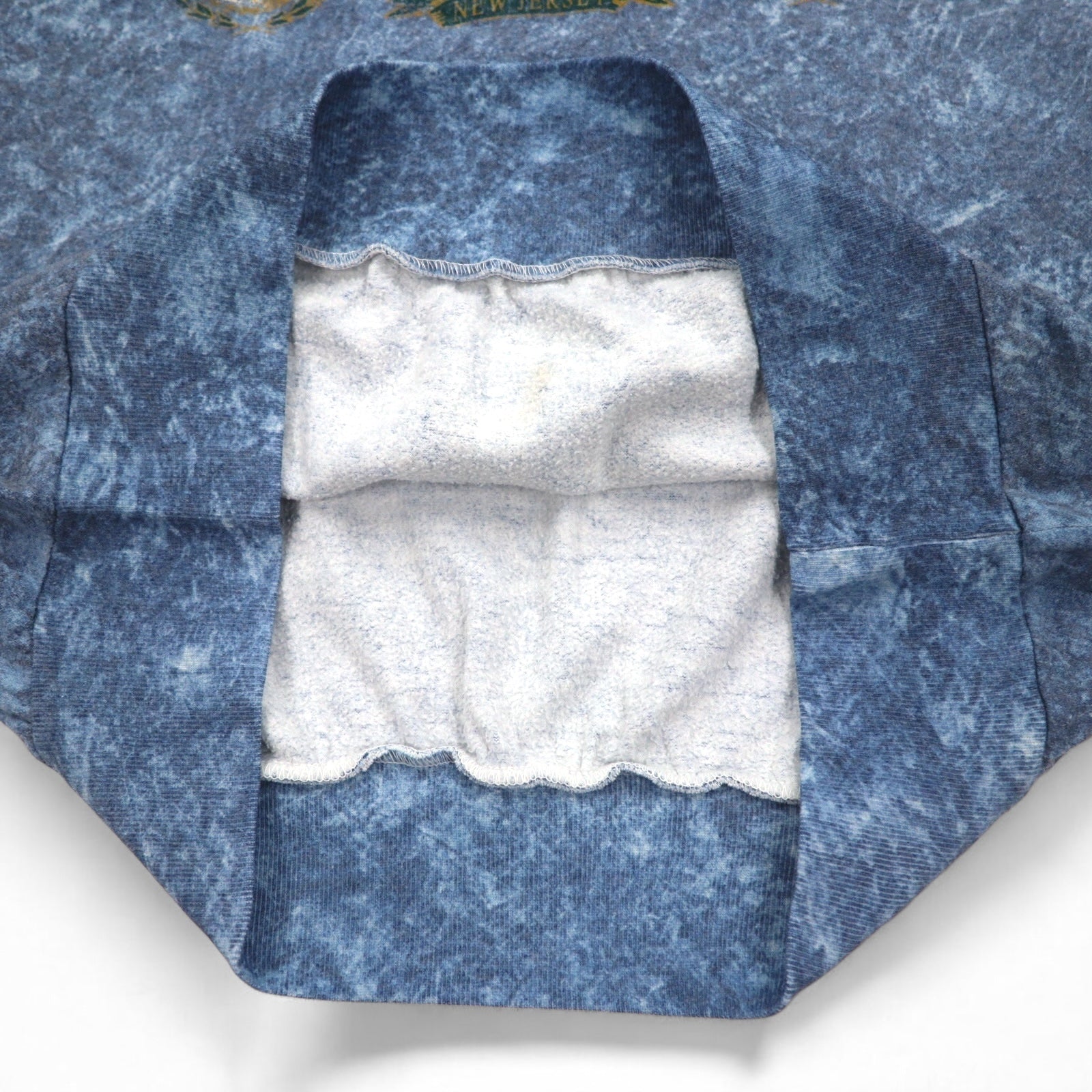 Felpa vintage anni '90, Made in USA, con piume, anni '90, felpa stone wash, taglia L, blu, ATLANTIC CITY