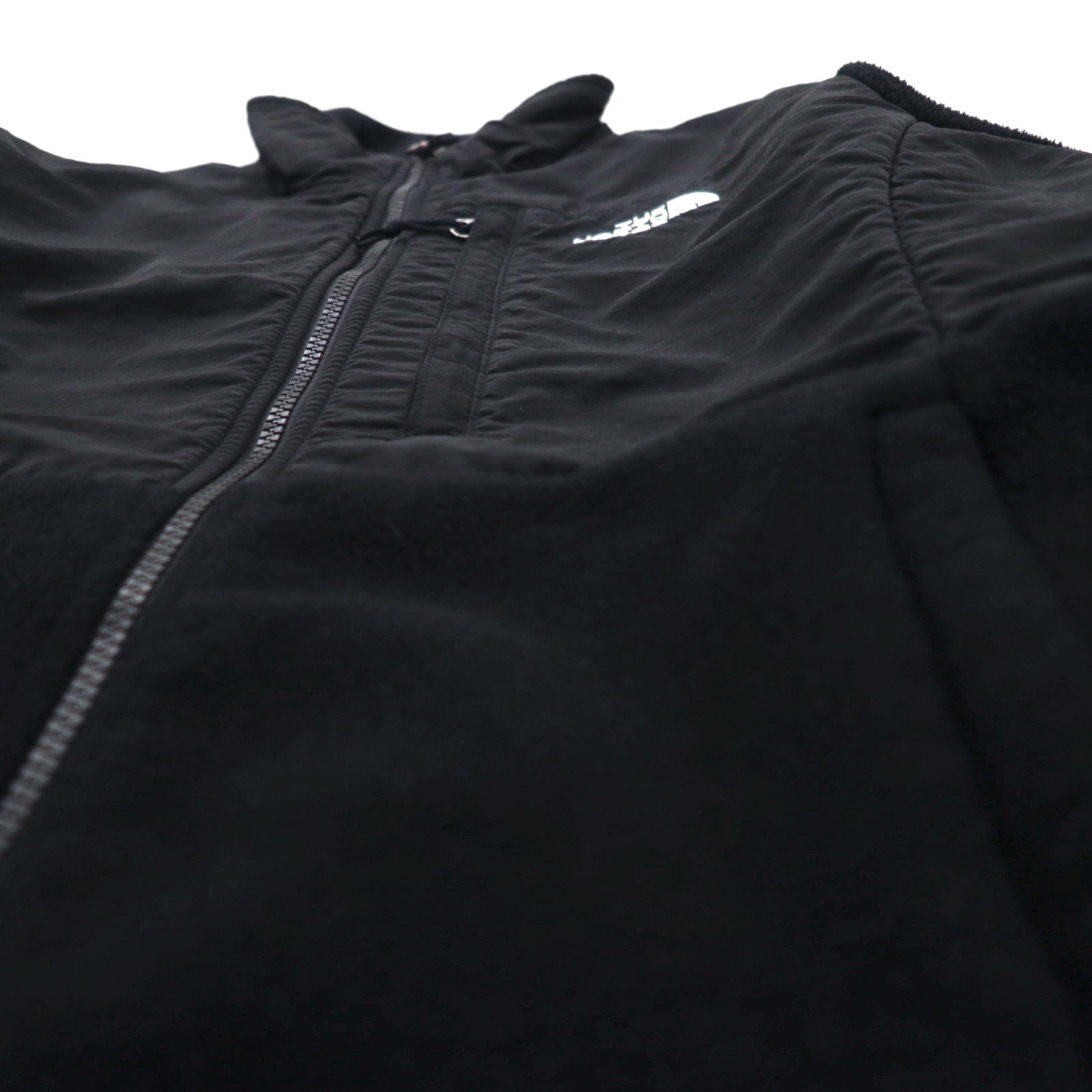 THE NORTH FACE ポーラテック POLARTEC デナリ フリースジャケット M ブラック ナイロン切替 フルジップ ハイネック ドローコード
