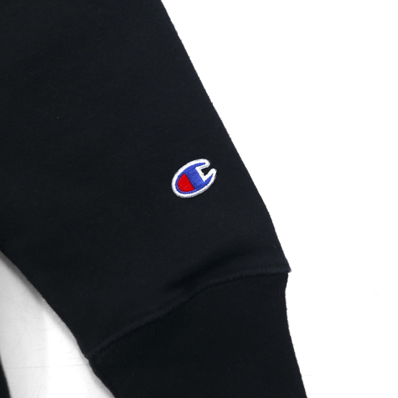Champion REVERSE WEAVE Felpa con cappuccio M nera Tinta unita Cotone Felpato Etichetta blu replica Prodotto in Honduras