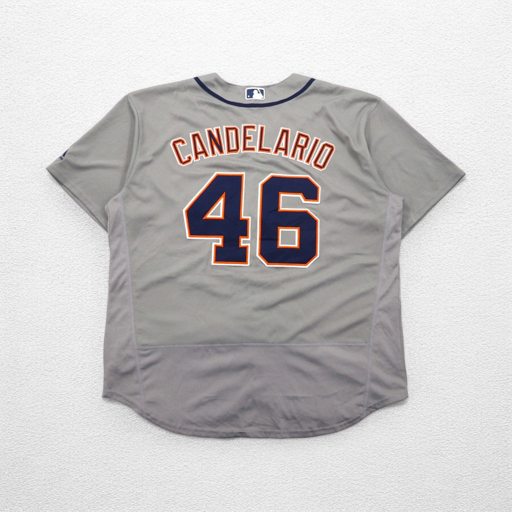 majestic USA MLB Maglia da baseball XL Grigio Detroit TIGERS Numerata FLEX BASE