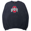 Felpa PM SPORTS USA anni '90 con ricamo college, XL, nera, cotone, OHIO STATE, taglia grande