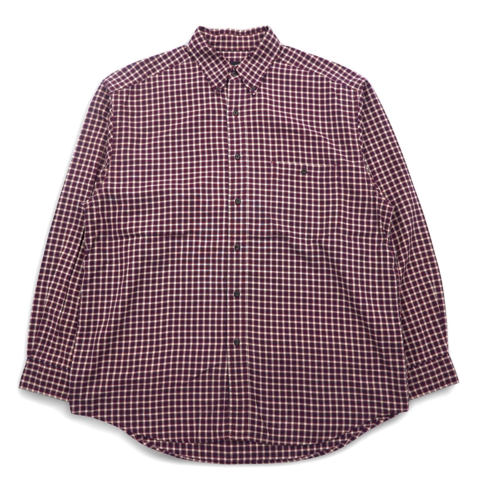 Eddie Bauer Anni '90 Camicia button-down oversize L Cotone a quadri rossa