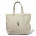 POLO RALPH LAUREN Borsa tote in tela bianca con ricamo Big Pony in cotone
