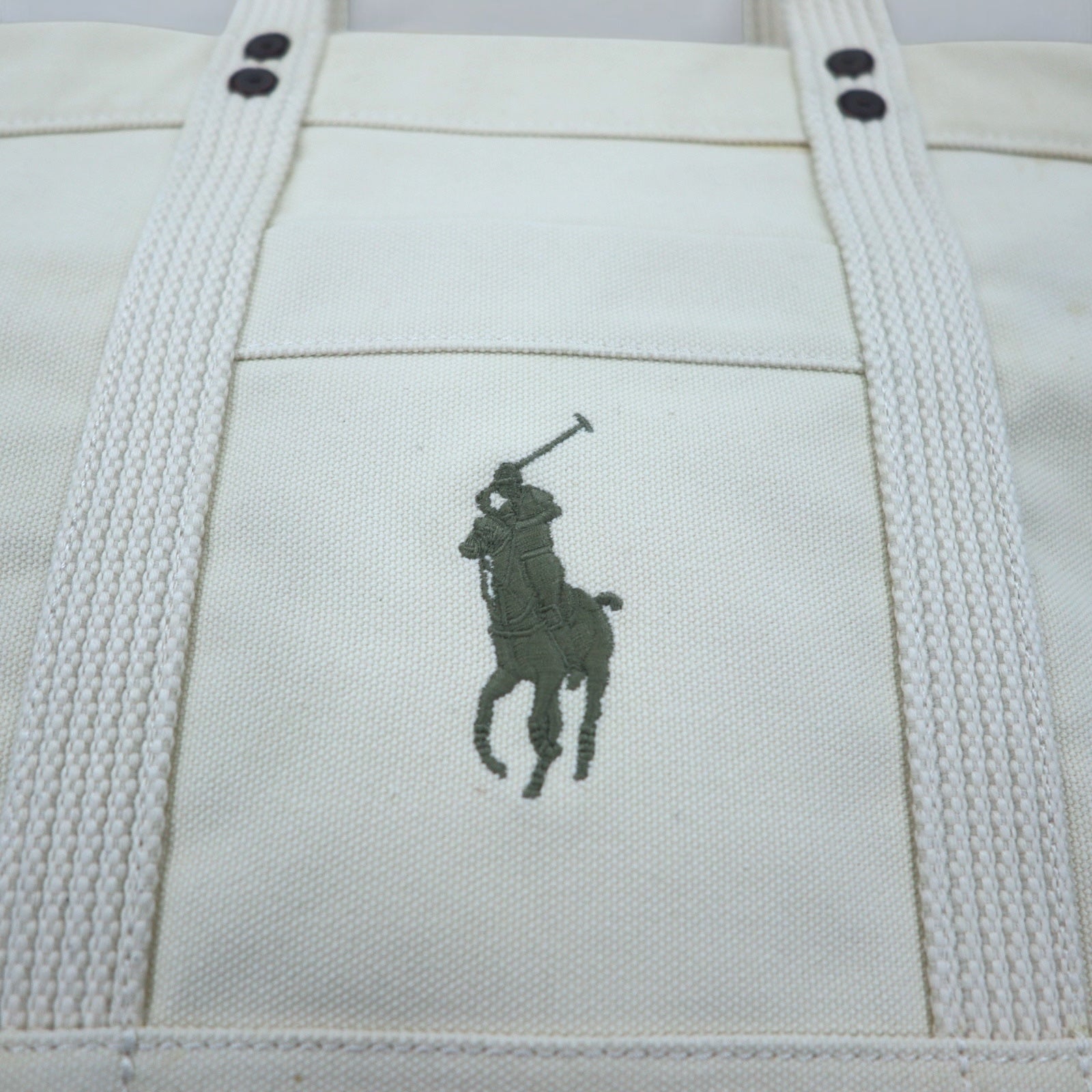 POLO RALPH LAUREN Borsa tote in tela bianca con ricamo Big Pony in cotone