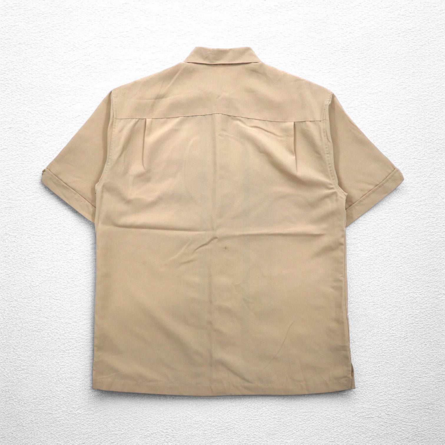 Camicia cubana HAVANERA in poliestere a righe con taglio a scatola, taglia M, colore beige