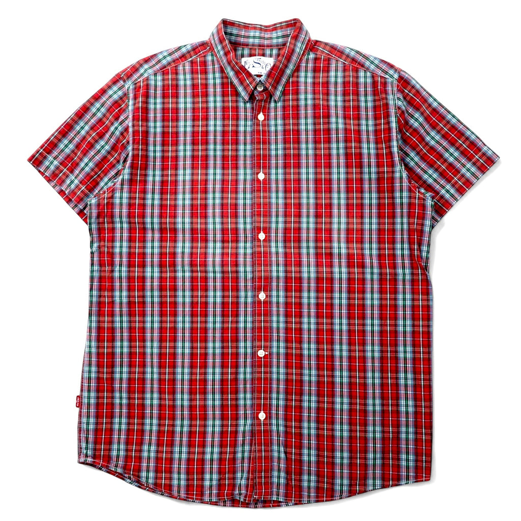 LEVI STRAUSS & Co. Euro Levis Classic Fit Camicia a maniche corte XL a quadri rossa in cotone Button Replacement