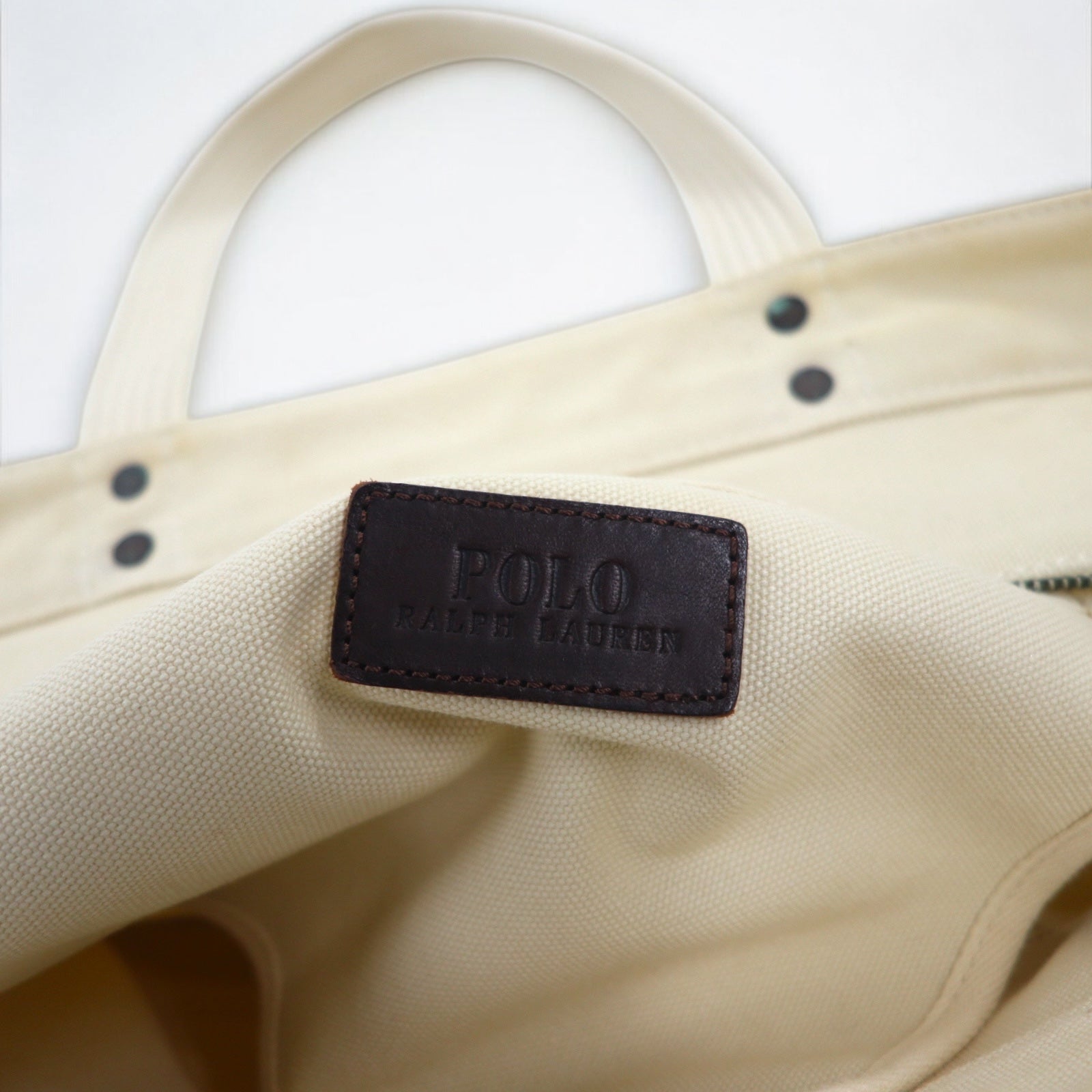 POLO RALPH LAUREN Borsa tote in tela bianca con ricamo Big Pony in cotone