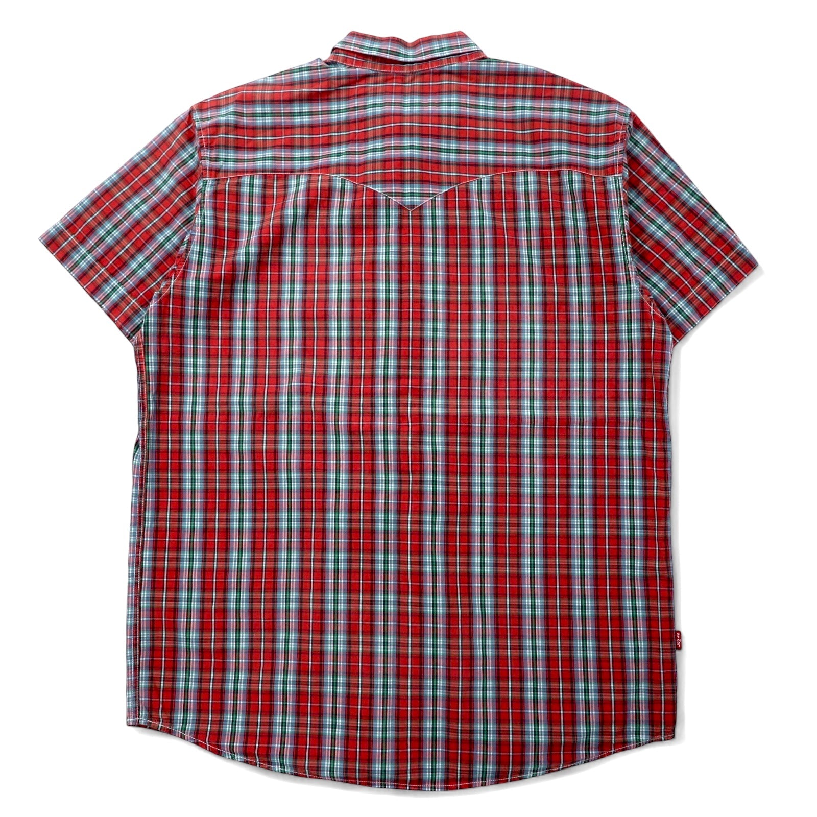 LEVI STRAUSS & Co. Euro Levis Classic Fit Camicia a maniche corte XL a quadri rossa in cotone Button Replacement