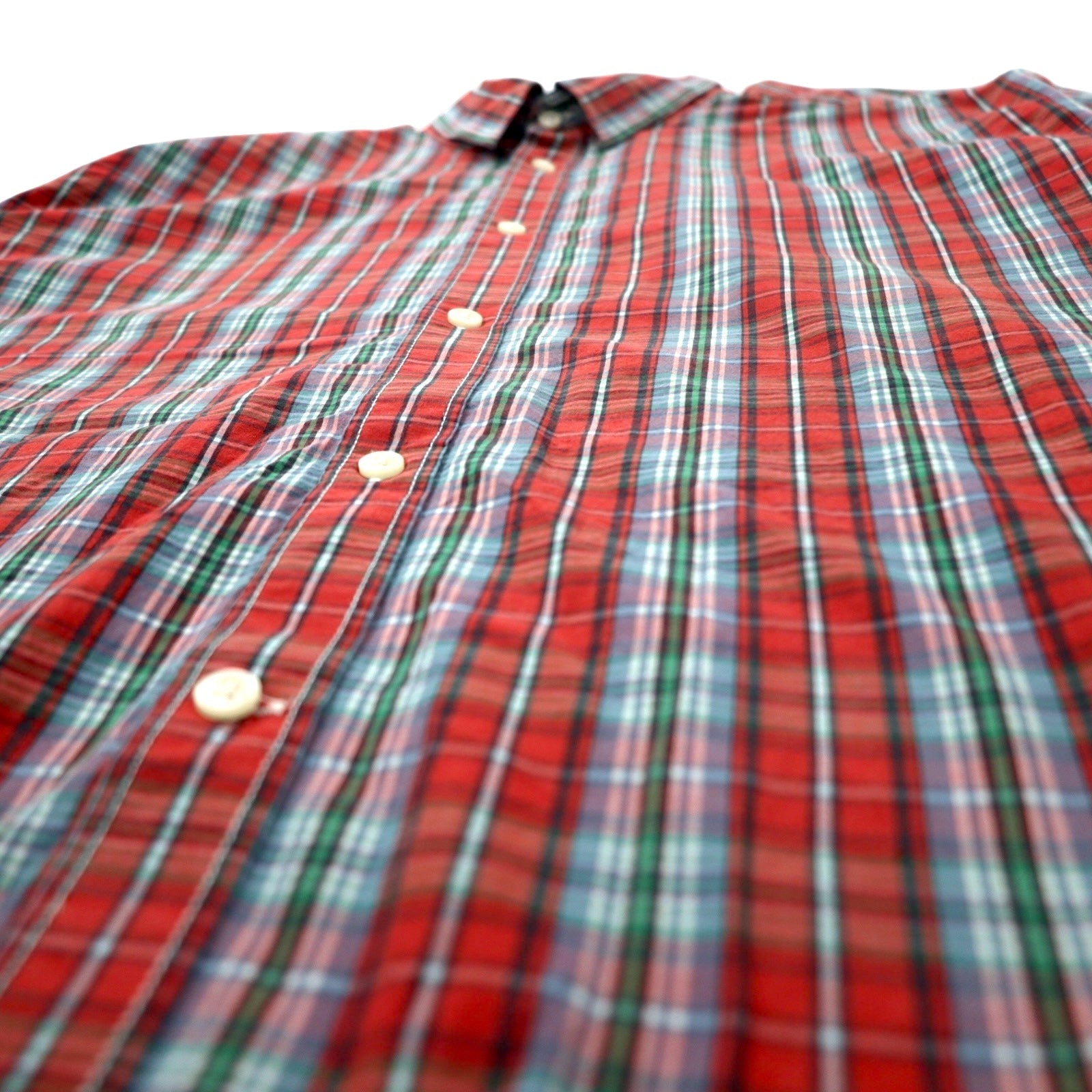 LEVI STRAUSS & Co. Euro Levis Classic Fit Camicia a maniche corte XL a quadri rossa in cotone Button Replacement