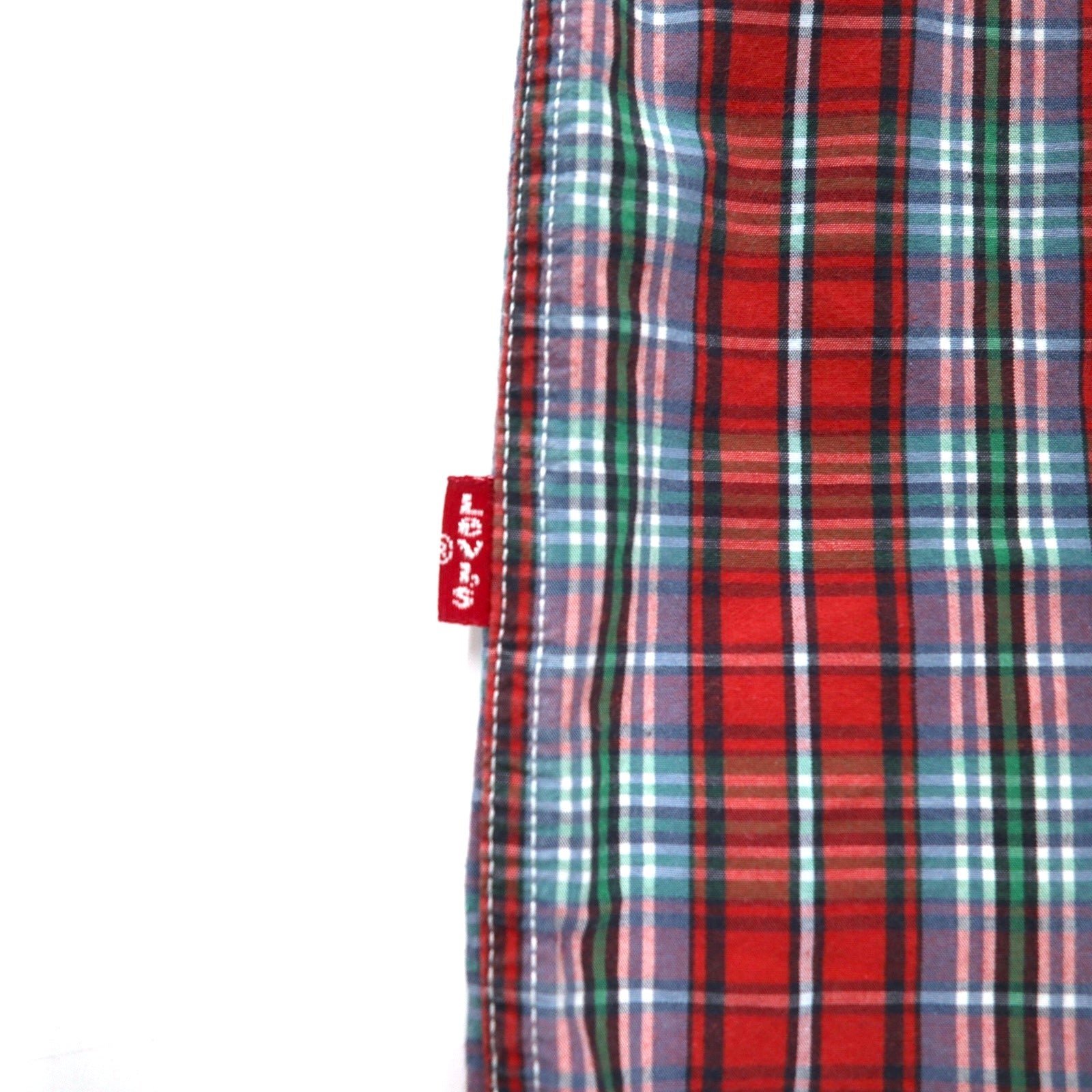LEVI STRAUSS & Co. Euro Levis Classic Fit Camicia a maniche corte XL a quadri rossa in cotone Button Replacement