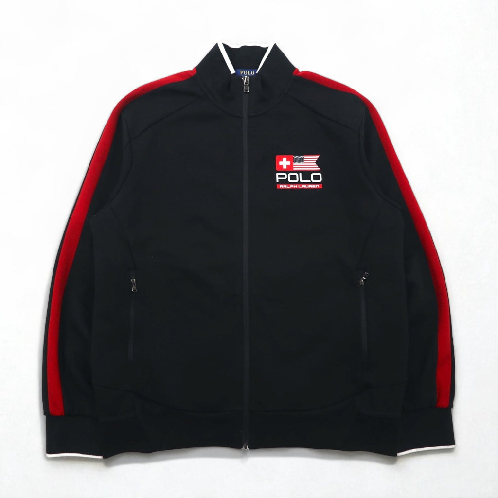 POLO RALPH LAUREN トラックジャケット ジャージ L ブラック ポリエステル コットン