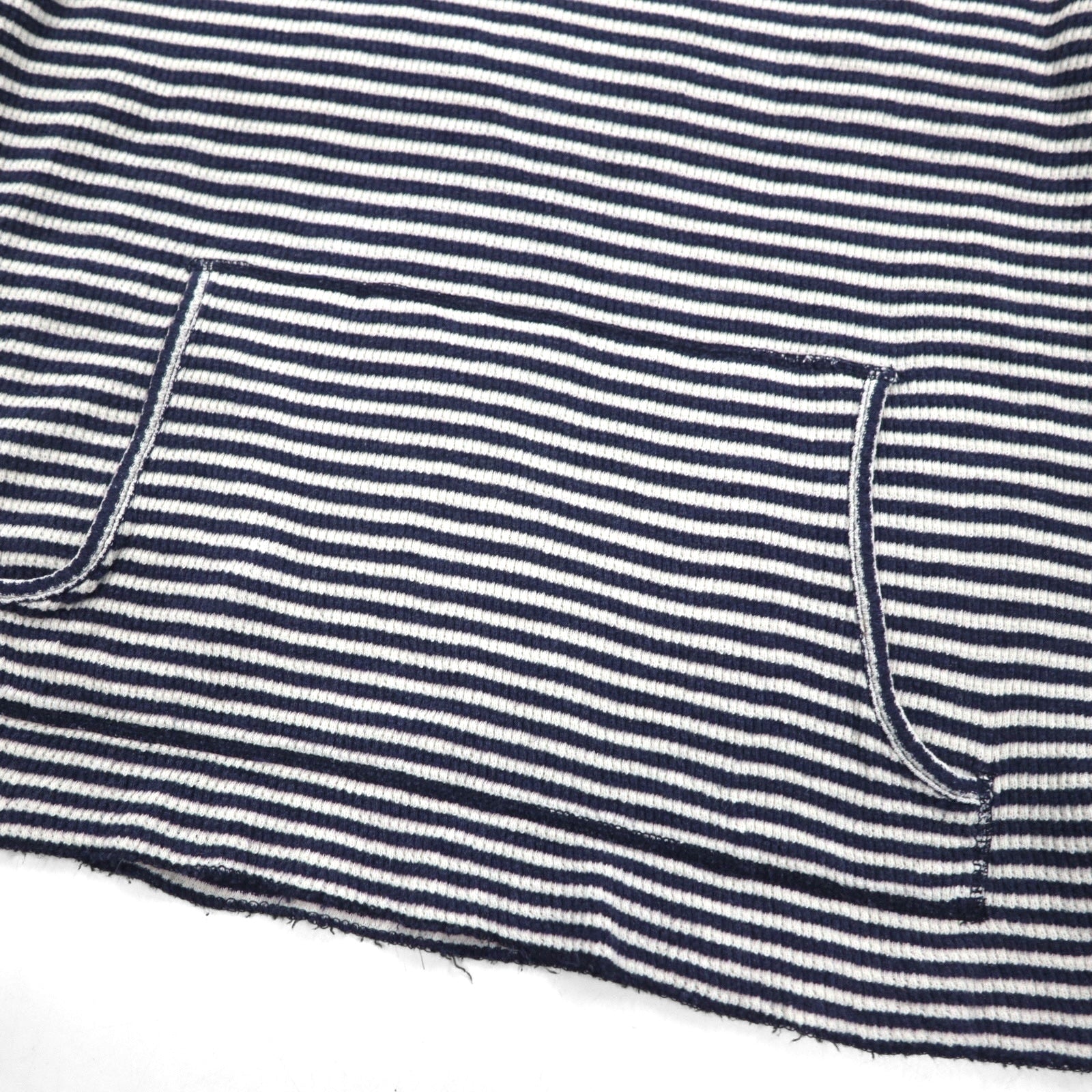 RRL ( Ralph Lauren ) サーマル プルオーバー パーカー L コットン ボーダー カンガルーポケット