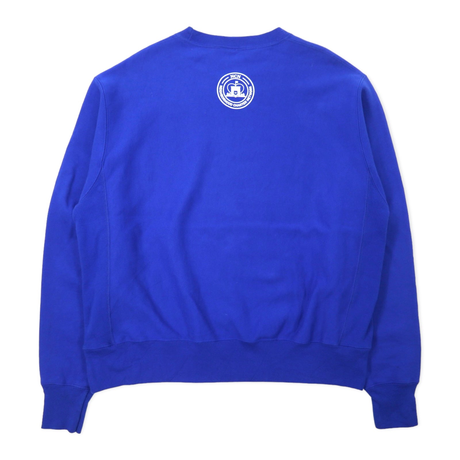 Champion Reverse Weave Felpa 2XL Blu Cotone NO HUMAN IS LIMITED Etichetta singola ristampa REVERSE WEAVE Prodotto in El Salvador