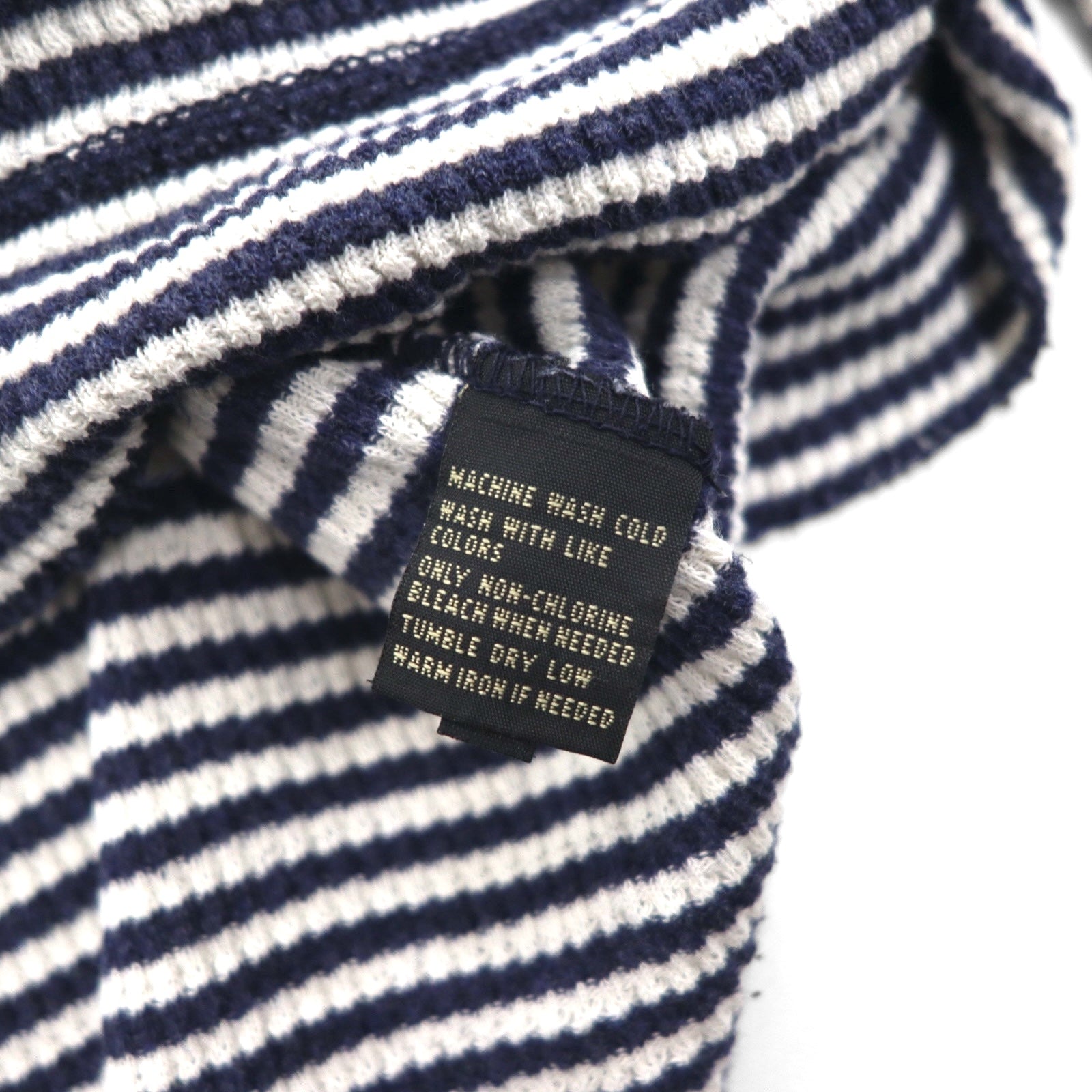 RRL ( Ralph Lauren ) サーマル プルオーバー パーカー L コットン ボーダー カンガルーポケット
