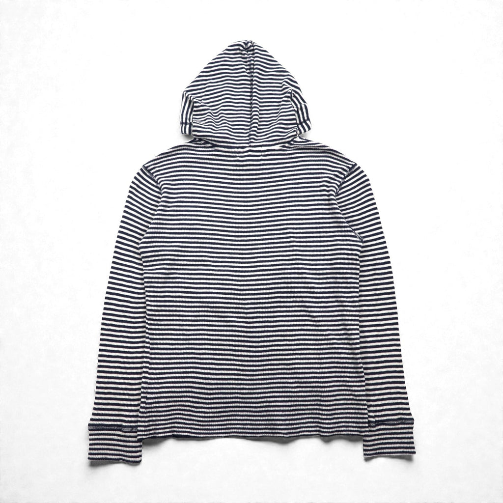 RRL ( Ralph Lauren ) サーマル プルオーバー パーカー L コットン ボーダー カンガルーポケット