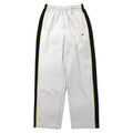 NIKE Pantaloni della tuta, taglia L, beige, poliestere, a righe laterali, logo Swoosh ricamato