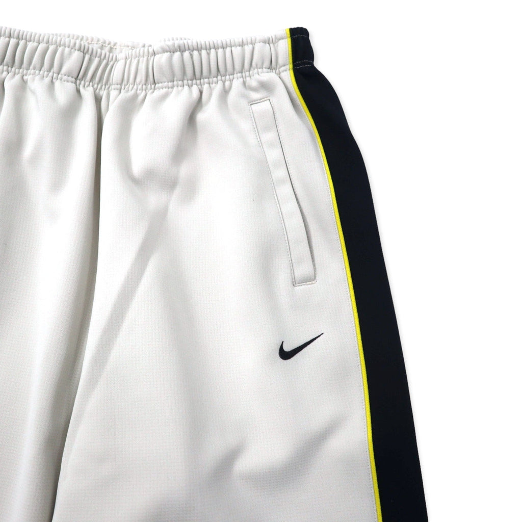 NIKE Pantaloni della tuta, taglia L, beige, poliestere, a righe laterali, logo Swoosh ricamato