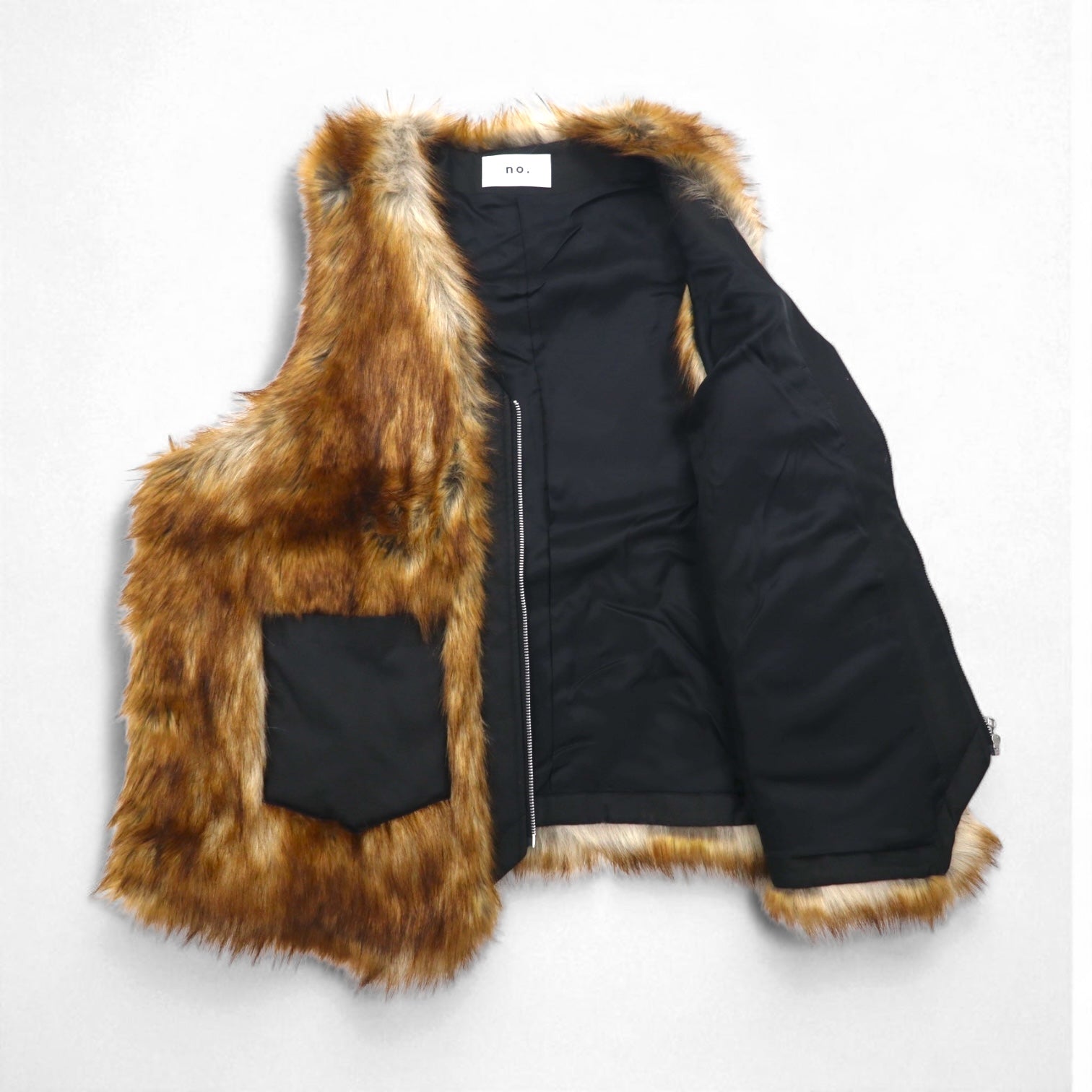 no.  ファーベスト FUR VEST FREE ブラウン エコファー エコレザームートン 22-FW-KVT-01