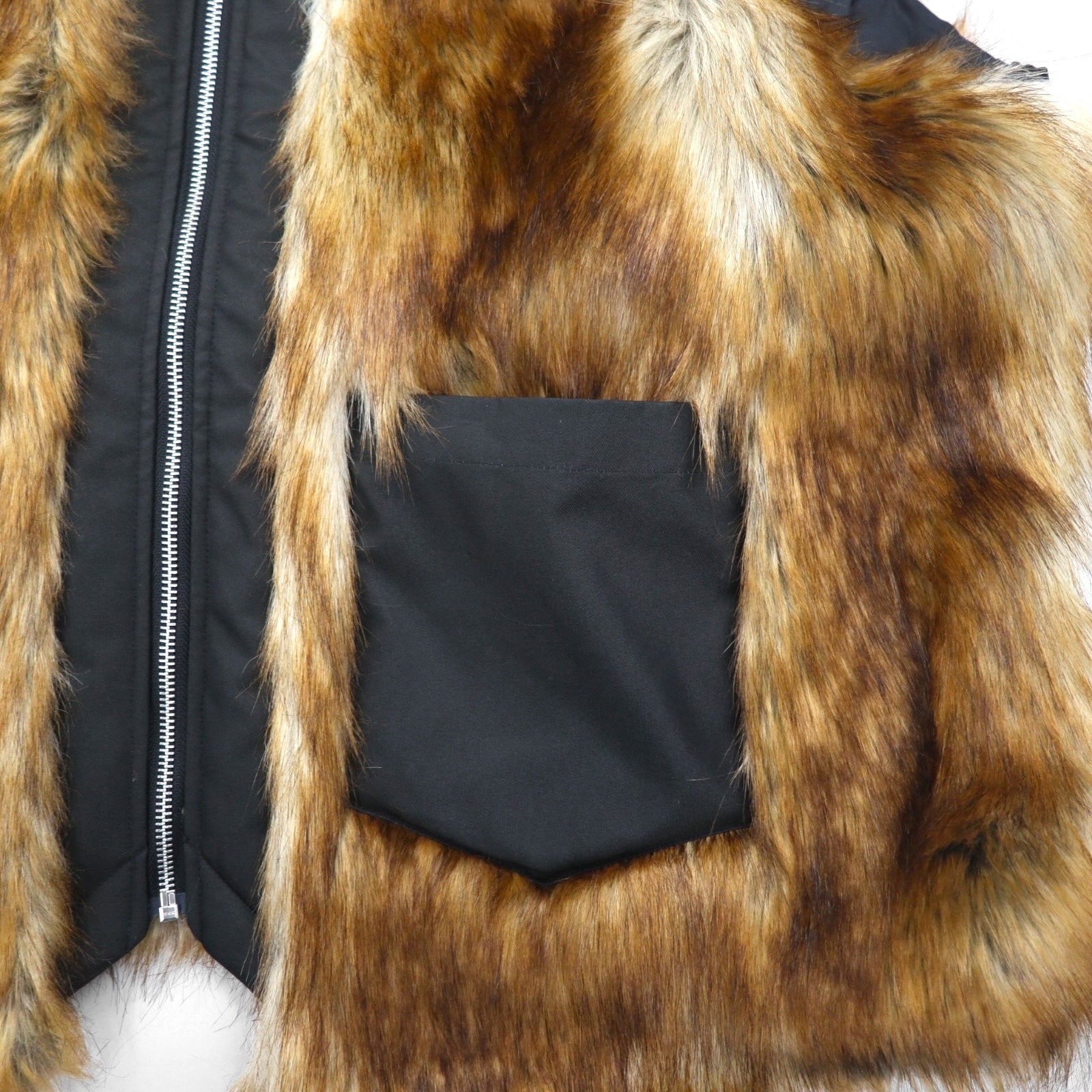 no.  ファーベスト FUR VEST FREE ブラウン エコファー エコレザームートン 22-FW-KVT-01