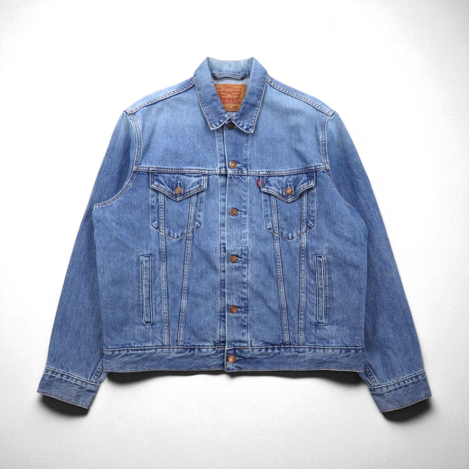 Giacca di jeans Levi's anni '90, modello europeo, made in Italy, taglia XL, colore indaco blu, 70503 0407