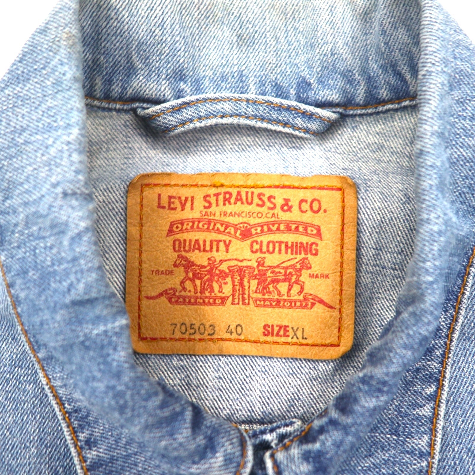 Giacca di jeans Levi's anni '90, modello europeo, made in Italy, taglia XL, colore indaco blu, 70503 0407