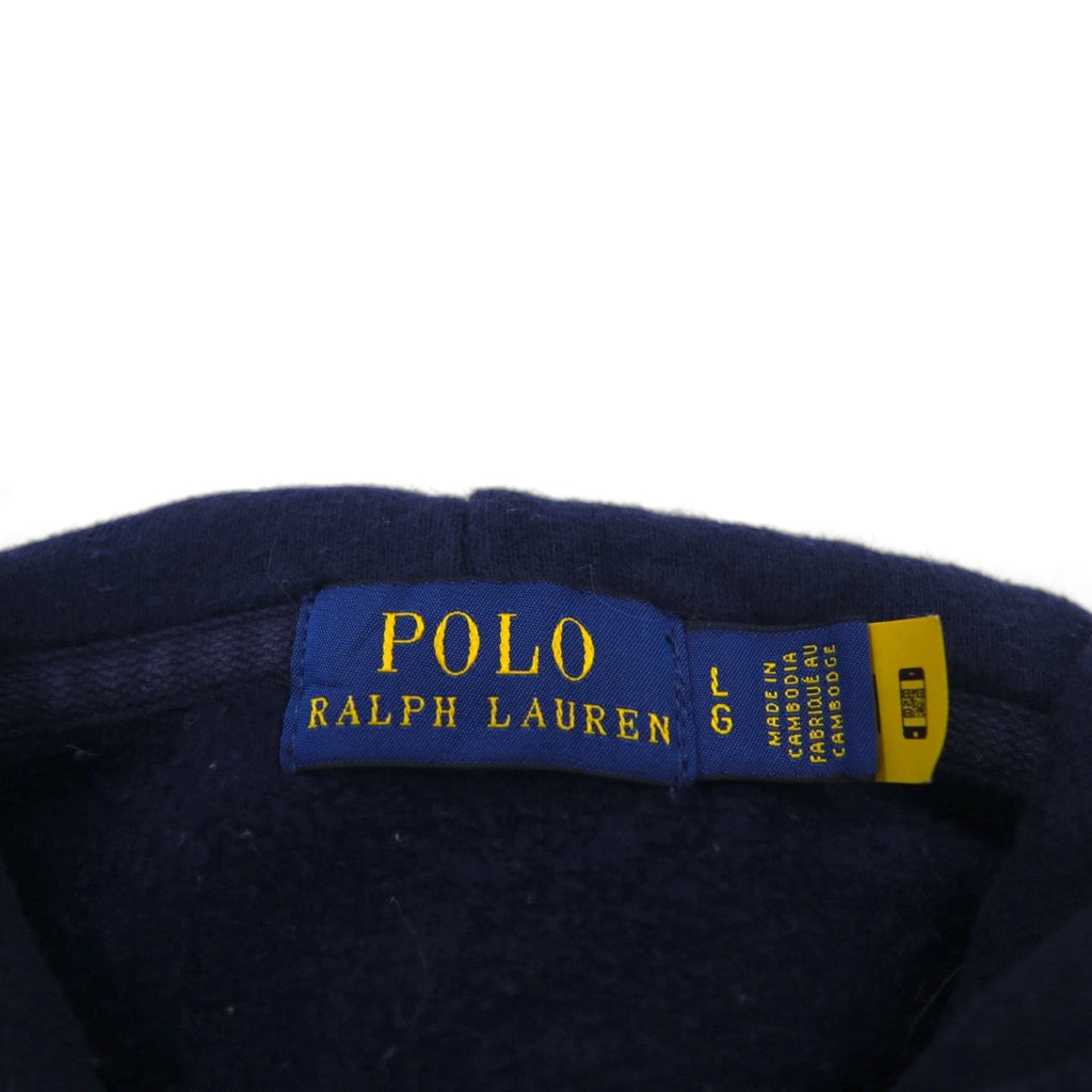 POLO RALPH LAUREN フルジップパーカー L ネイビー コットン スモールポニー刺繍 ダブルジップ