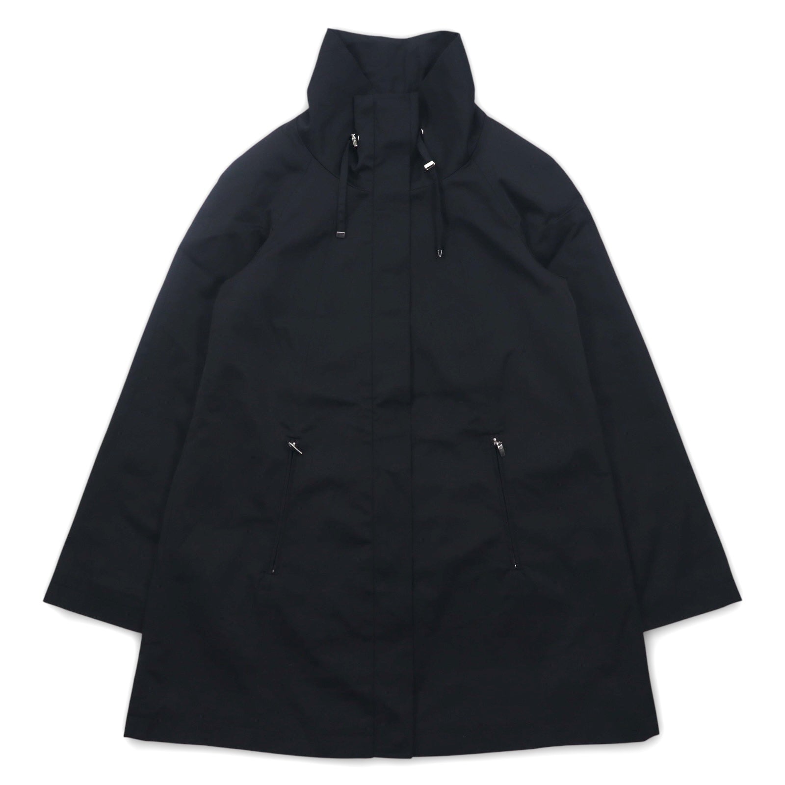 GALLERY Cappotto ad A con collo a listino, taglia XS, nero, cotone poliestere