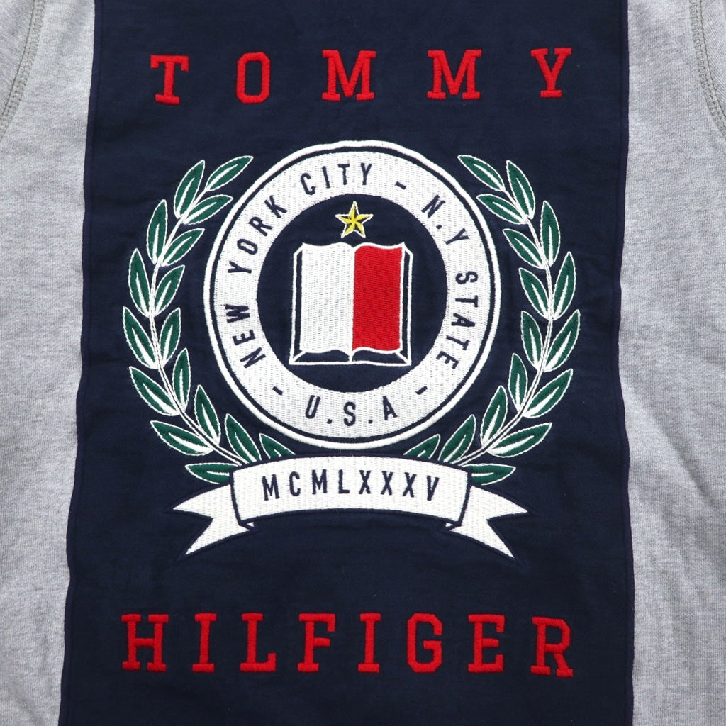 TOMMY HILFIGER プリント クルーネック スウェット S グレー コットン MW0MW09466