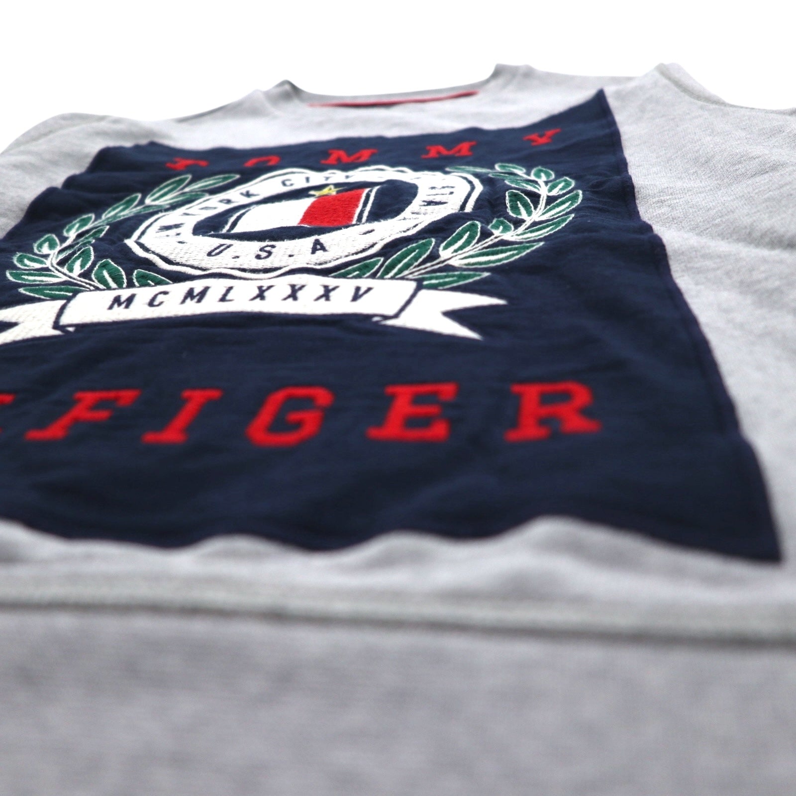 TOMMY HILFIGER Felpa girocollo stampata S Grigio Cotone MW0MW09466