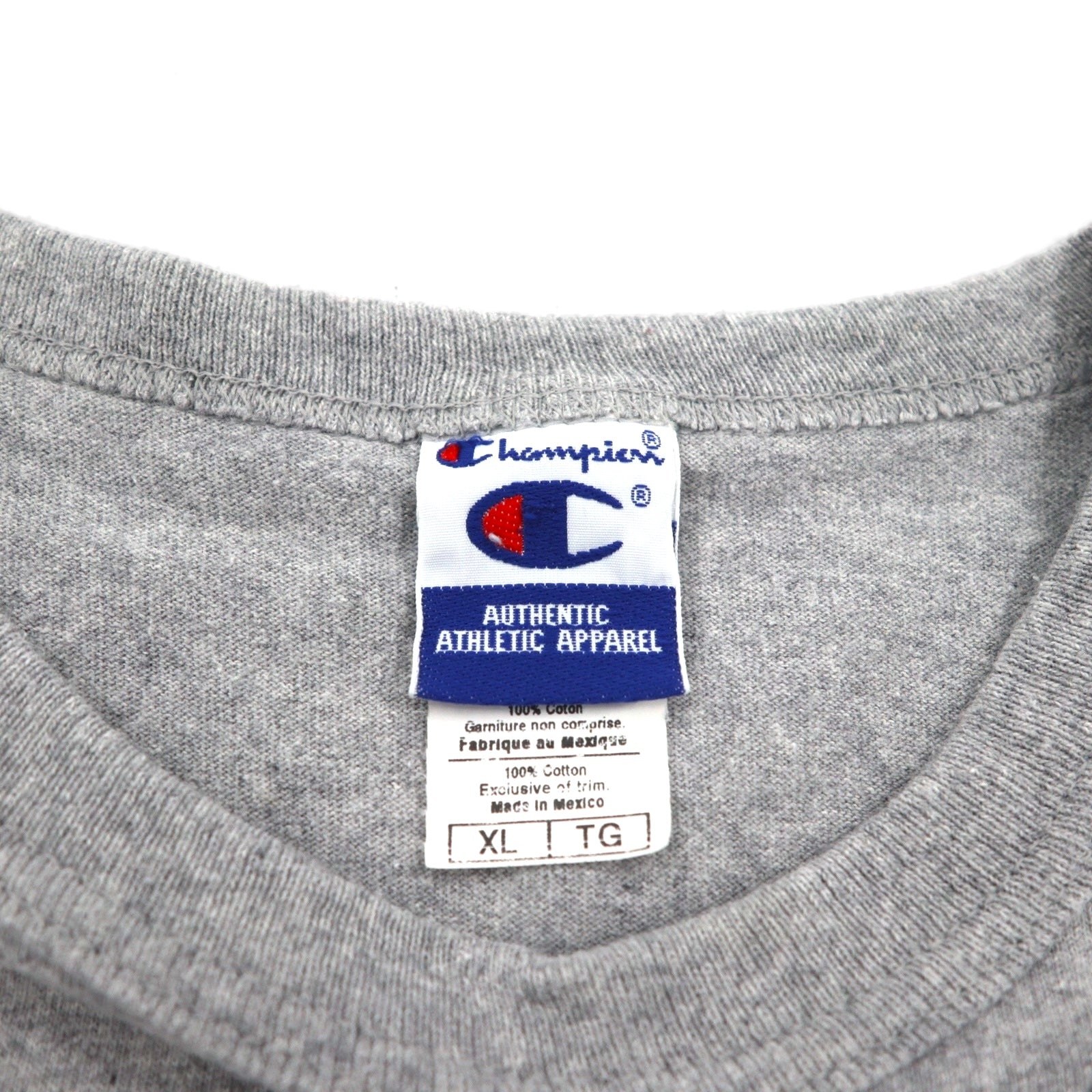 Champion anni '90, maglietta con etichetta ricamata, taglia XL, grigio, cotone, NOTRE DAME FOOTBALL, made in Mexico