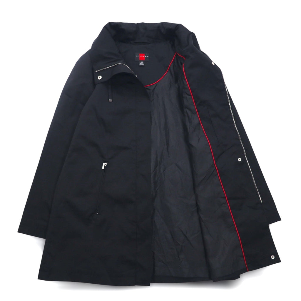 GALLERY Cappotto ad A con collo a listino, taglia XS, nero, cotone poliestere