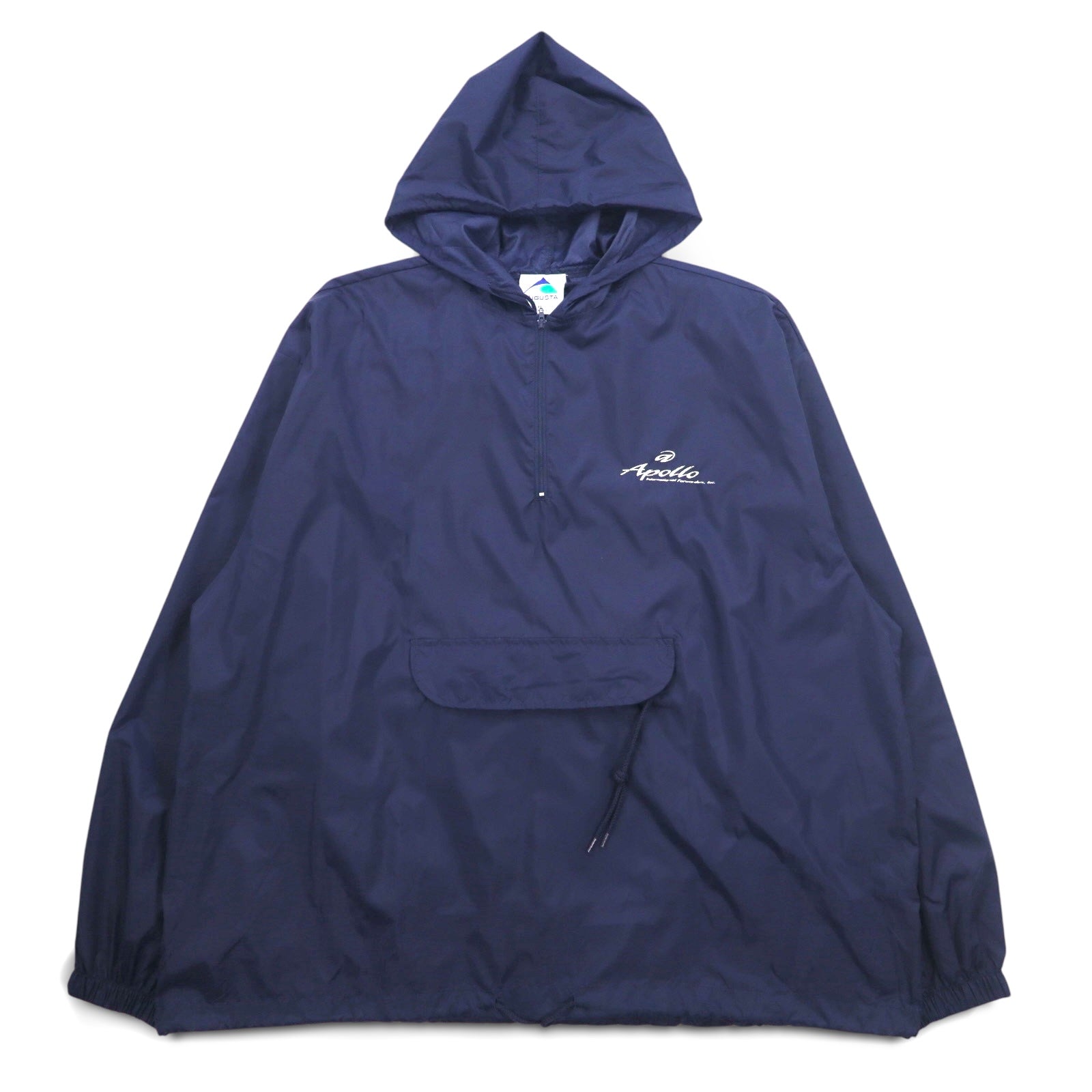 AUGUSTA SPORTSWEAR Anorak a mezza zip, XL, blu navy, nylon, tasca frontale, coulisse
